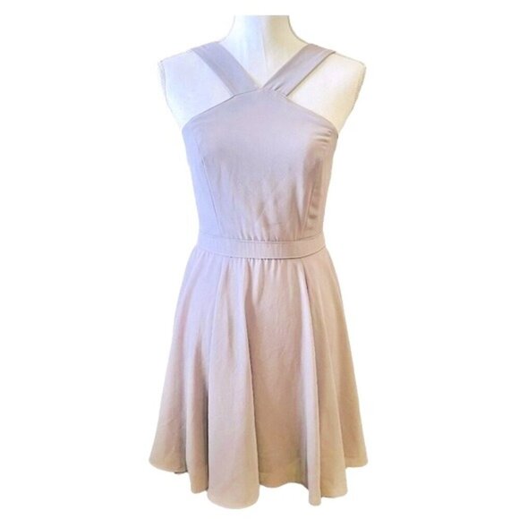 Lulu’s Gray High Neck Fit and Flare Dress Small - Picture 1 of 8